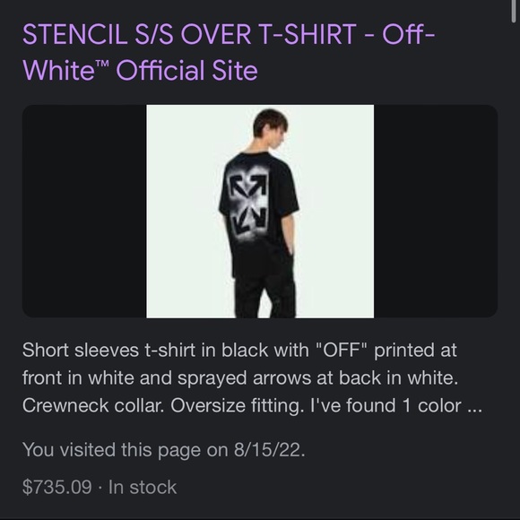 OFF-WHITE LARGE Stencil S/S Over T-Shirt - Picture 5 of 5